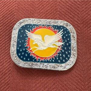 Pegasus flying in front of the sun  Belt Buckle